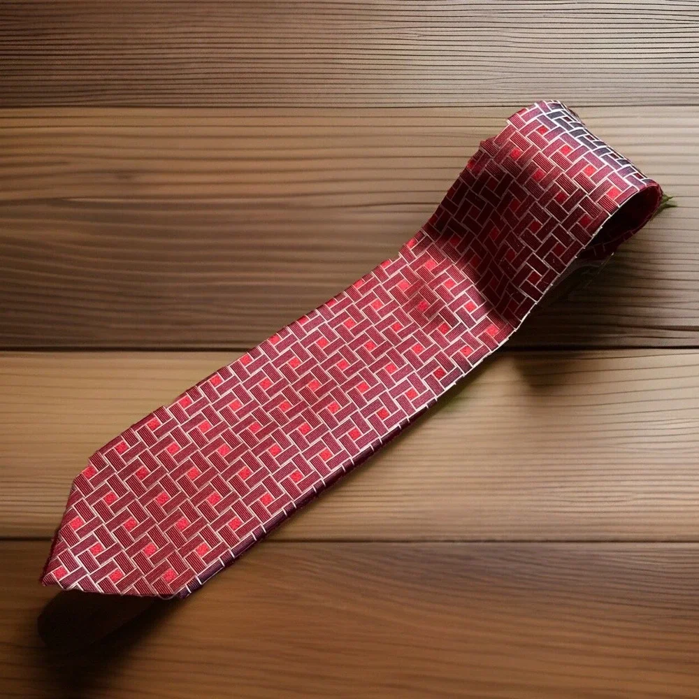 Ermenegildo Zegna Red 100% Silk Made in Italy Casual Preppy